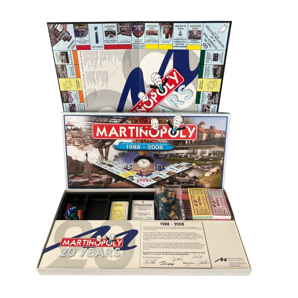 Martinopoly 20 Years Anniversary Board Game Martin Martin Consulting Engineers